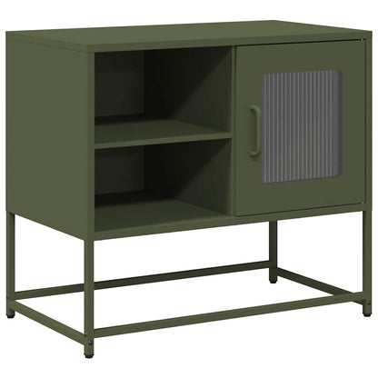 Mobile TV Verde Oliva 68x39x60,5 cm in Acciaio - homemem39