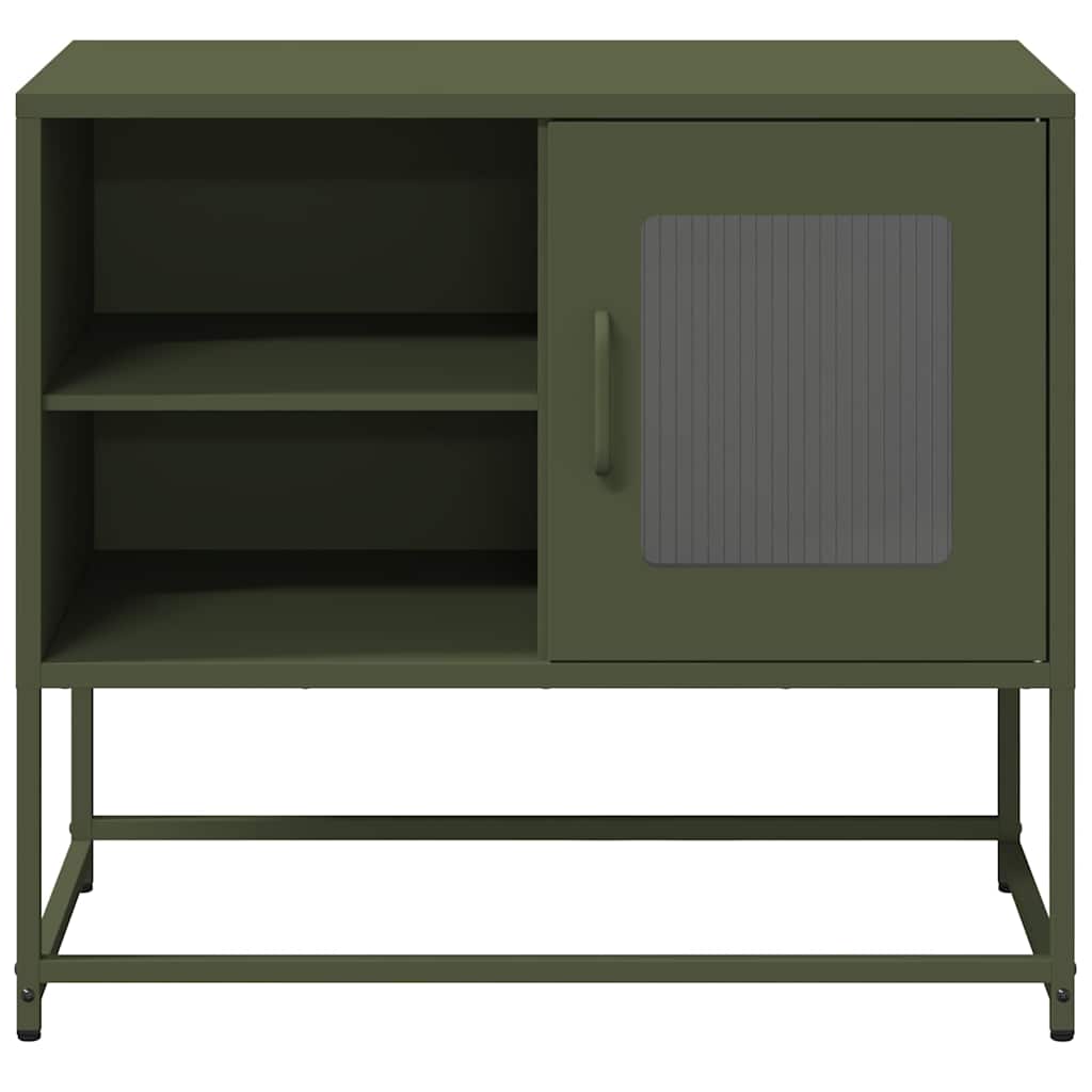 Mobile TV Verde Oliva 68x39x60,5 cm in Acciaio - homemem39