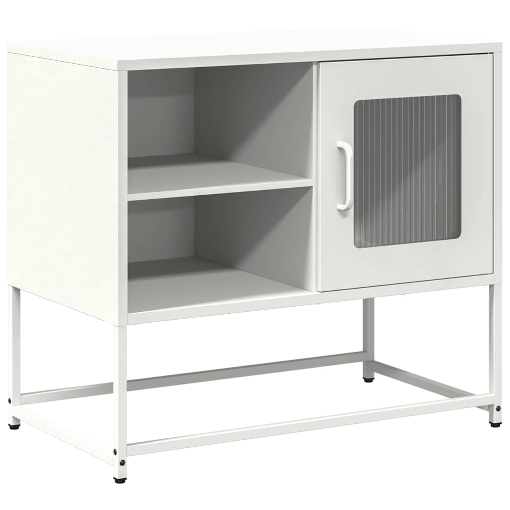 Mobile TV Bianco 68x39x60,5 cm in Acciaio - homemem39