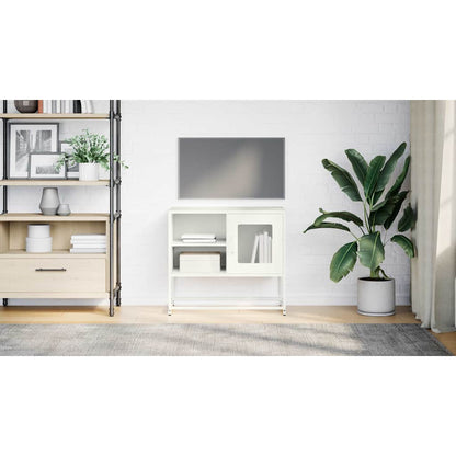 Mobile TV Bianco 68x39x60,5 cm in Acciaio - homemem39