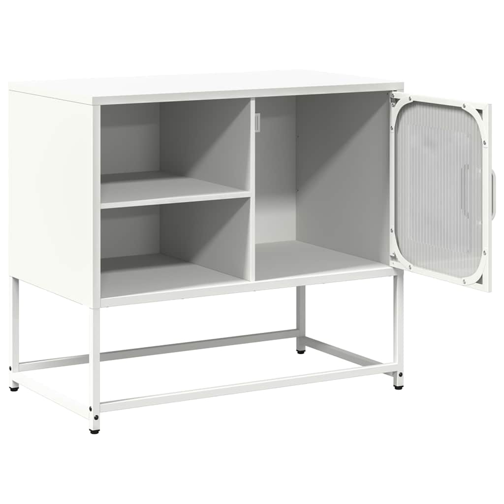 Mobile TV Bianco 68x39x60,5 cm in Acciaio - homemem39
