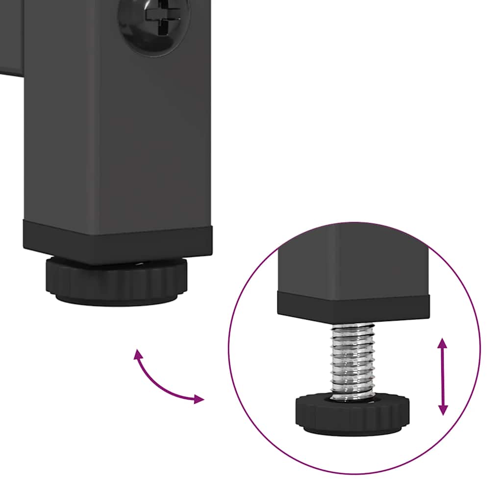 Credenza Nera 36x39x123 cm Acciaio Laminato a Freddo - homemem39