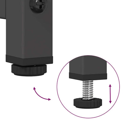 Credenza Nera 36x39x123 cm Acciaio Laminato a Freddo - homemem39