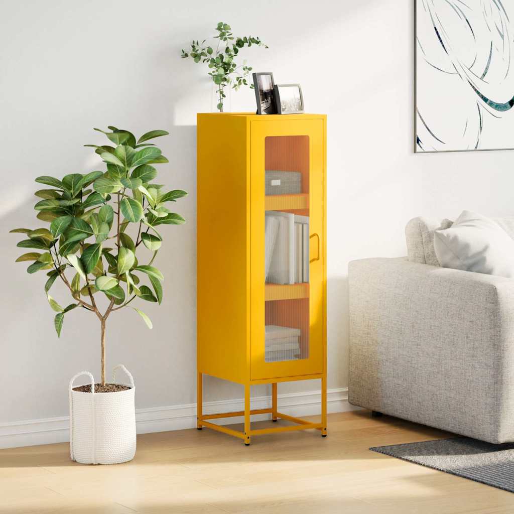 Credenza Giallo Senape 36x39x123 Acciaio Laminato Freddo - homemem39