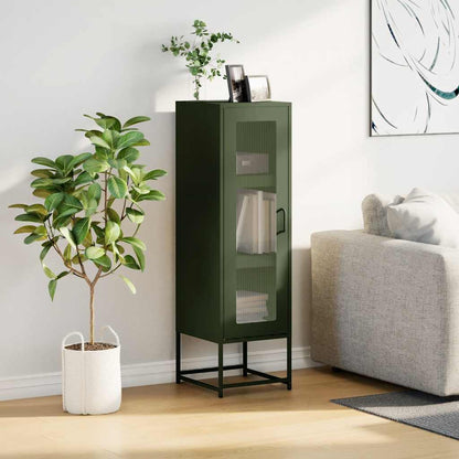 Credenza Verde Oliva 36x39x123 cm Acciaio Laminato a Freddo - homemem39