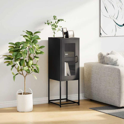 Credenza Nera 36x39x107 cm in Acciaio Laminato a Freddo - homemem39