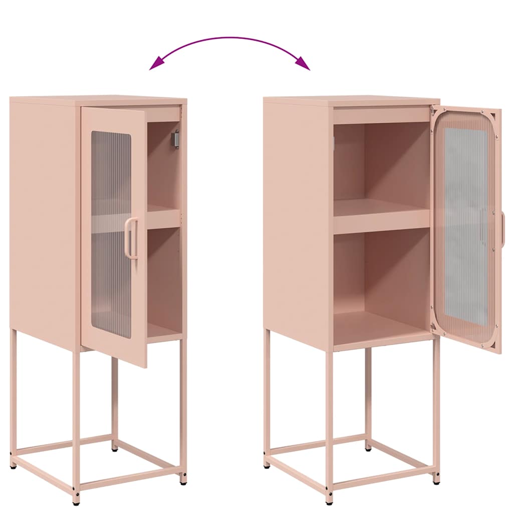Credenza Rosa 36x39x107 cm in Acciaio Laminato a Freddo - homemem39
