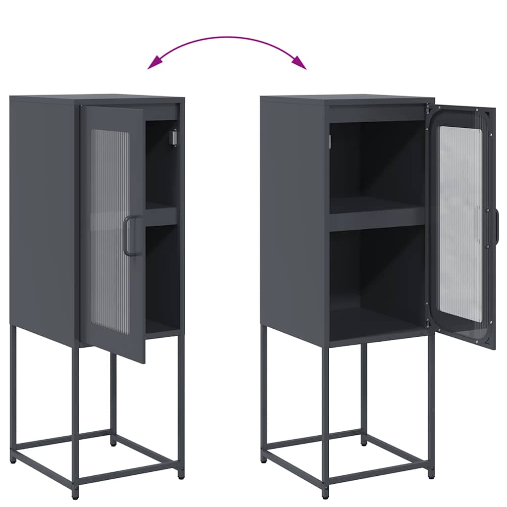 Credenza Antracite 36x39x107 cm in Acciaio Laminato a Freddo - homemem39