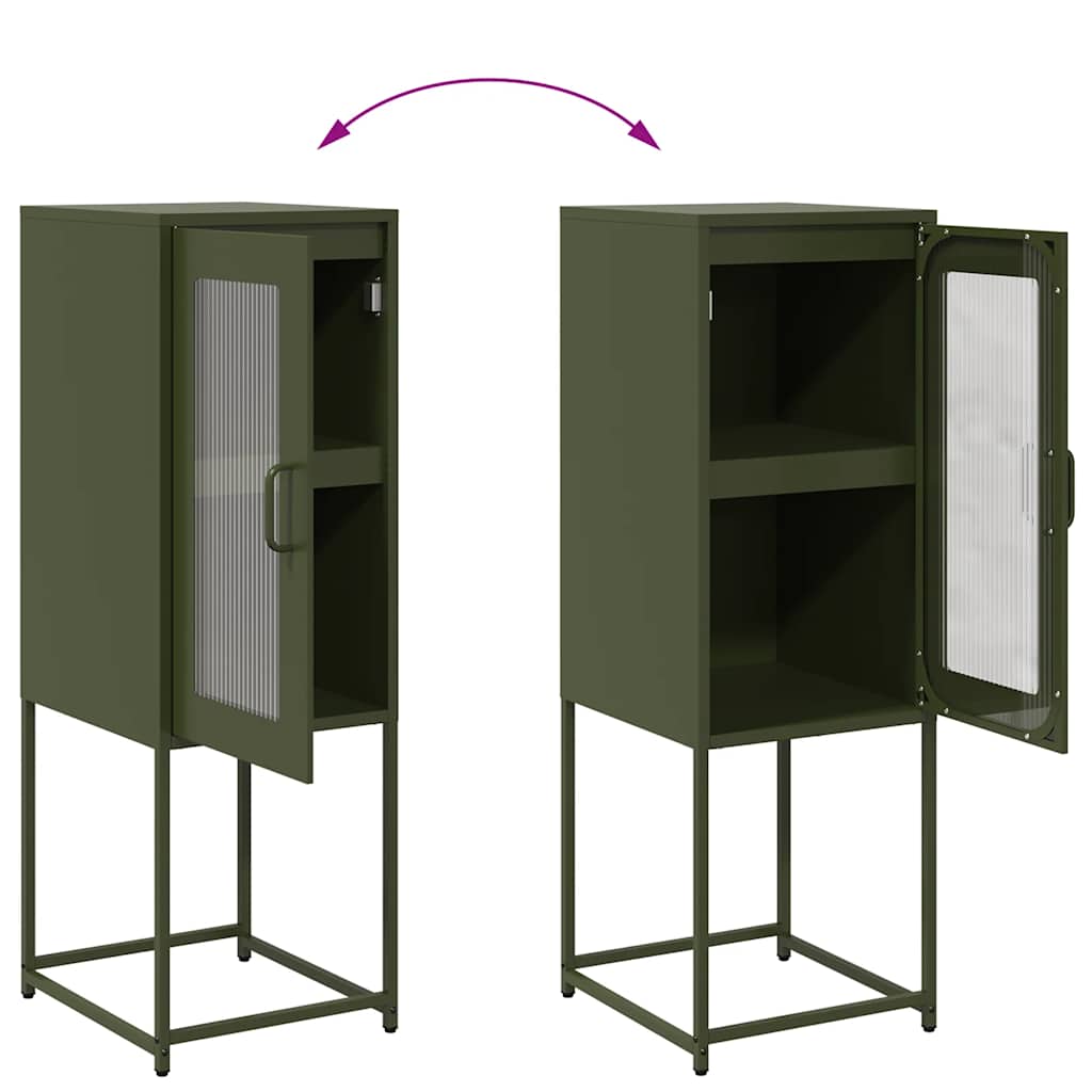 Credenza Verde Oliva 36x39x107 cm in Acciaio Laminato a Freddo - homemem39
