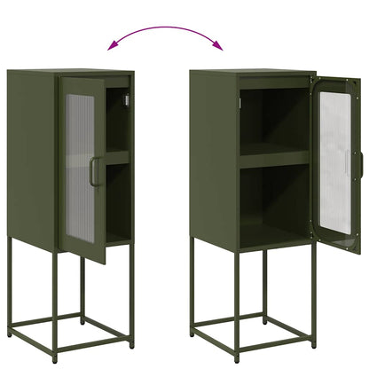 Credenza Verde Oliva 36x39x107 cm in Acciaio Laminato a Freddo - homemem39