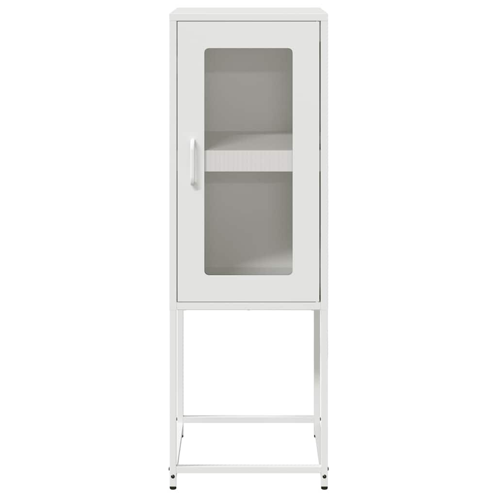 Credenza Bianca 36x39x107 cm in Acciaio Laminato a Freddo - homemem39