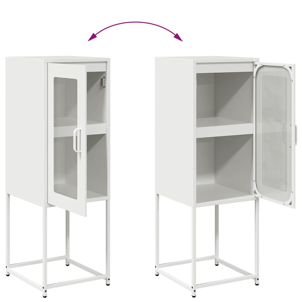 Credenza Bianca 36x39x107 cm in Acciaio Laminato a Freddo - homemem39