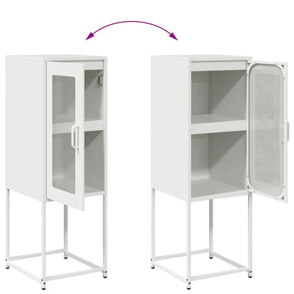 Credenza Bianca 36x39x107 cm in Acciaio Laminato a Freddo - homemem39