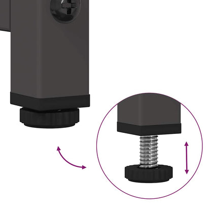 Credenza Nera 100,5x39x107 cm in Acciaio Laminato a Freddo - homemem39