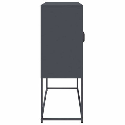 Credenza Antracite 100,5x39x107 cm in Acciaio Laminato a Freddo - homemem39