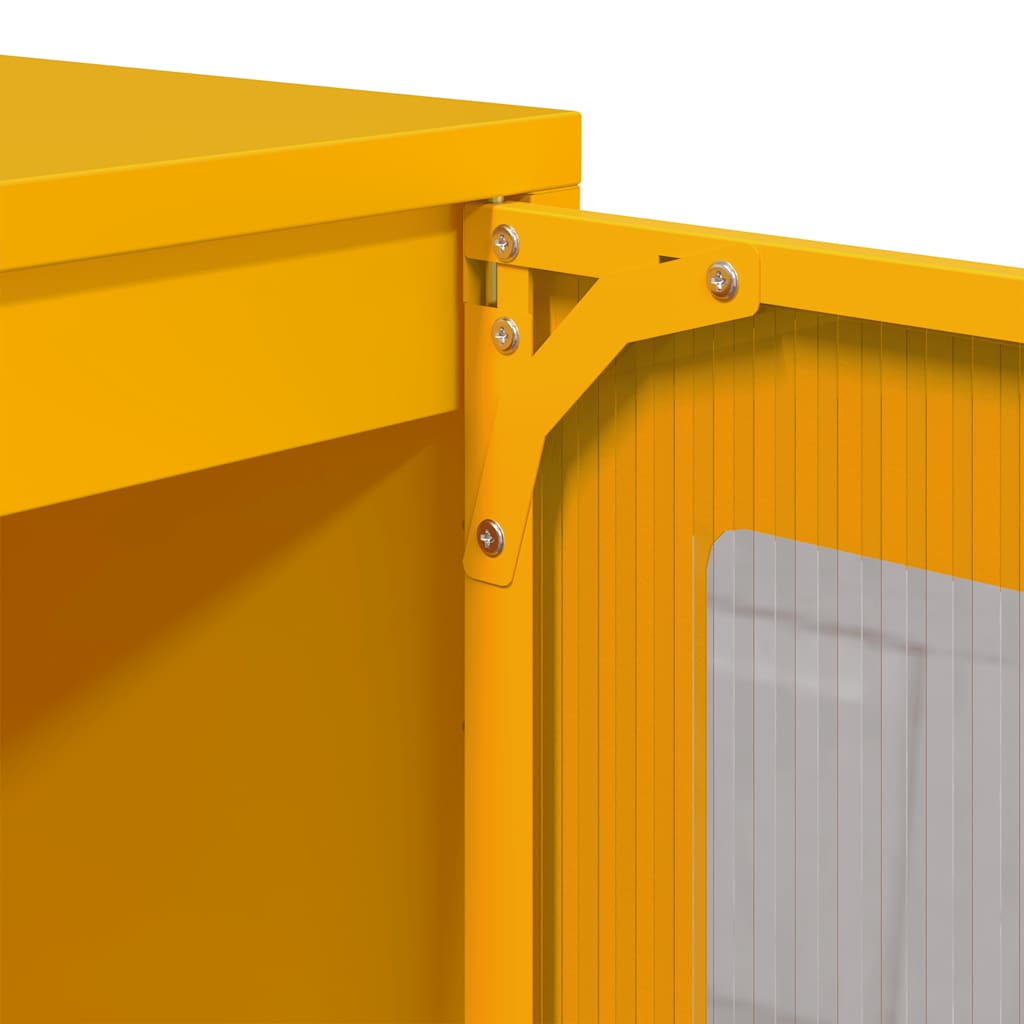 Credenza Giallo Senape 100,5x39x107cm Acciaio Laminato Freddo - homemem39