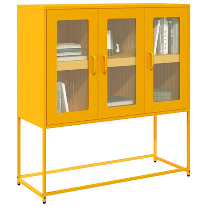 Credenza Giallo Senape 100,5x39x107cm Acciaio Laminato Freddo - homemem39