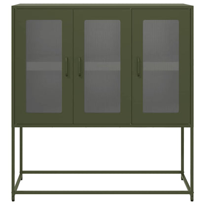 Credenza Verde Oliva 100,5x39x107 cm Acciaio Laminato a Freddo - homemem39