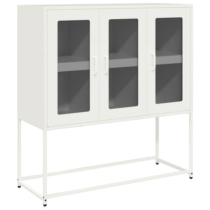 Credenza Bianca 100,5x39x107 cm in Acciaio Laminato a Freddo - homemem39