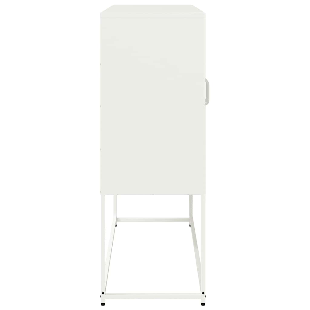 Credenza Bianca 100,5x39x107 cm in Acciaio Laminato a Freddo - homemem39
