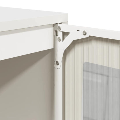 Credenza Bianca 100,5x39x107 cm in Acciaio Laminato a Freddo - homemem39