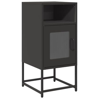 Comodino Nero 36x39x78 cm in Acciaio Laminato a Freddo - homemem39