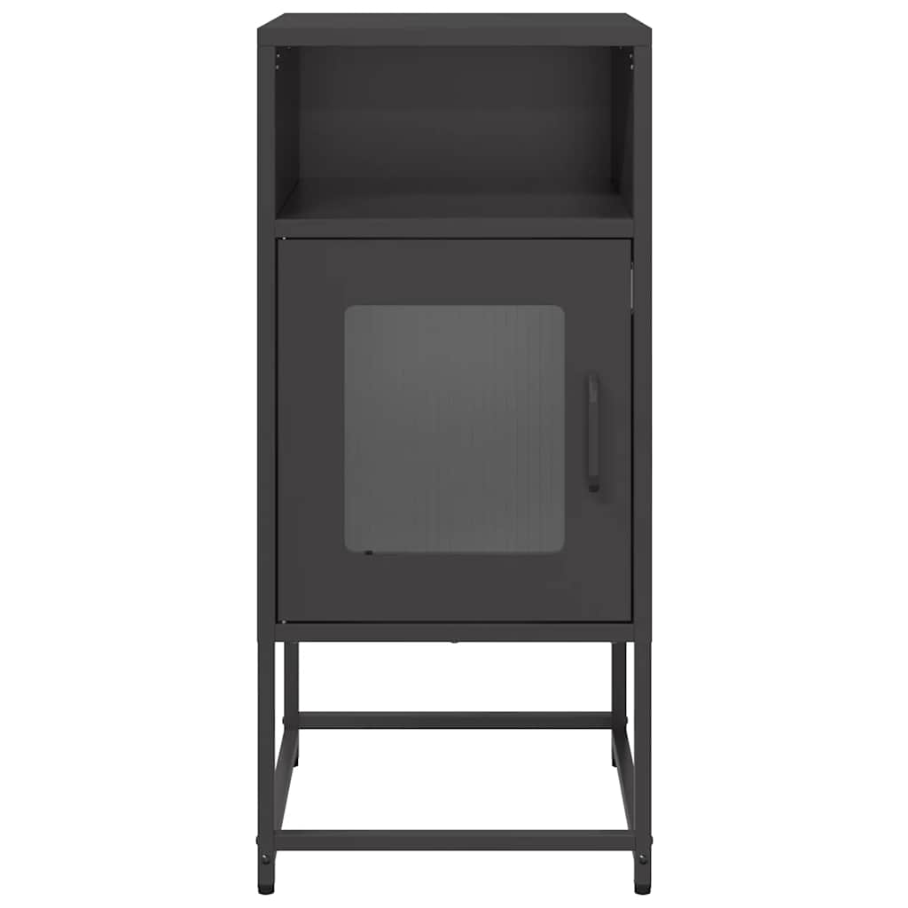 Comodino Nero 36x39x78 cm in Acciaio Laminato a Freddo - homemem39