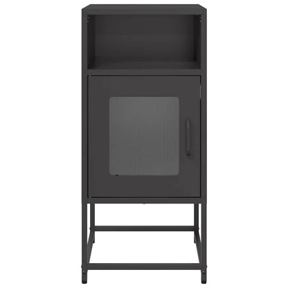 Comodino Nero 36x39x78 cm in Acciaio Laminato a Freddo - homemem39