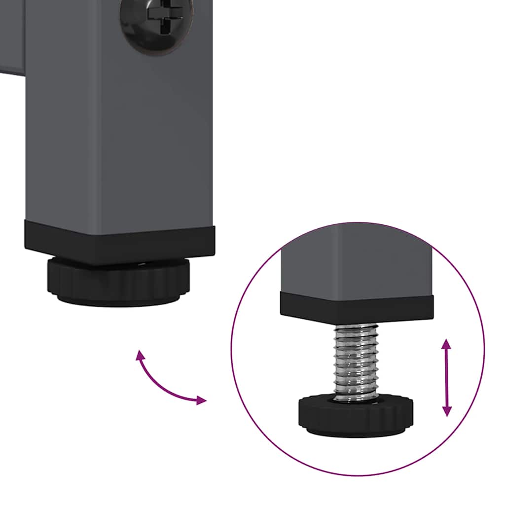 Comodino Antracite 36x39x78 cm in Acciaio Laminato a Freddo - homemem39