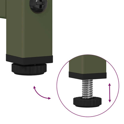 Comodino Verde Oliva 36x39x78 cm in Acciaio Laminato a Freddo - homemem39