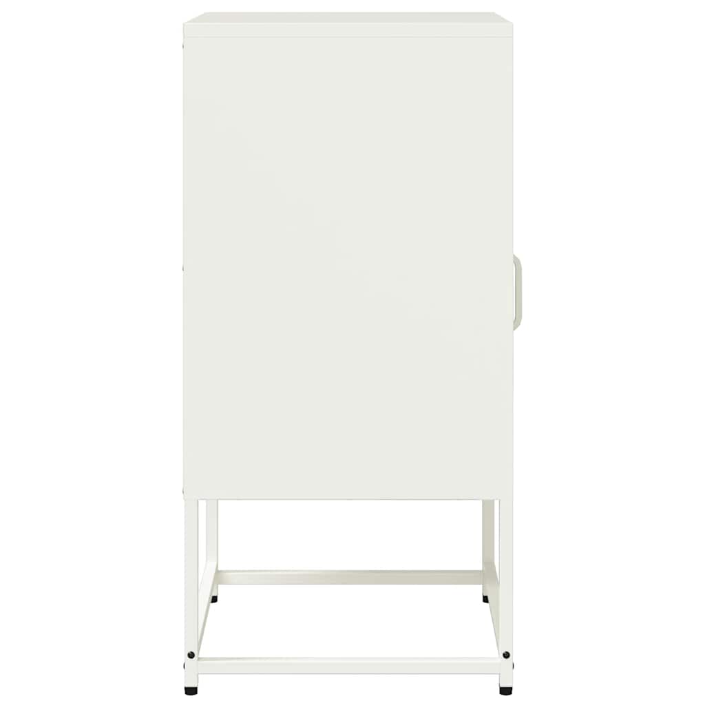Comodino Bianco 36x39x78 cm in Acciaio Laminato a Freddo - homemem39