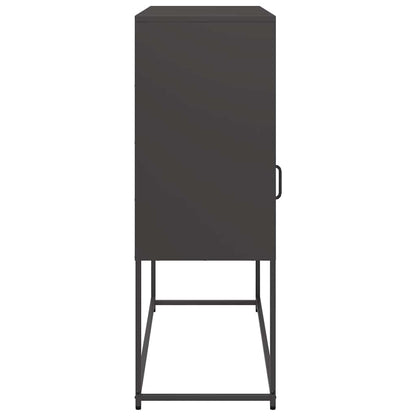 Credenza Nera 100,5x39x107 cm in Acciaio Laminato a Freddo - homemem39