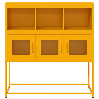 Credenza Giallo Senape 100,5x39x107cm Acciaio Laminato Freddo - homemem39