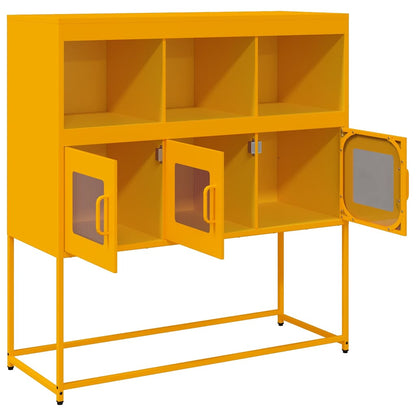 Credenza Giallo Senape 100,5x39x107cm Acciaio Laminato Freddo - homemem39
