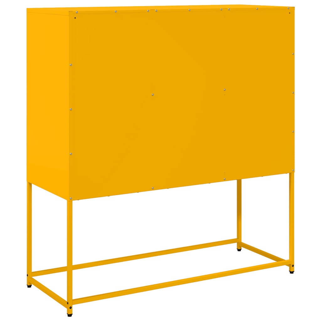 Credenza Giallo Senape 100,5x39x107cm Acciaio Laminato Freddo - homemem39