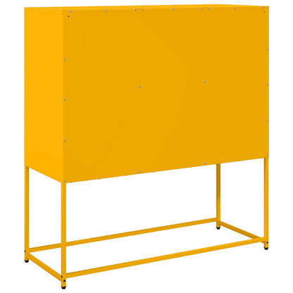 Credenza Giallo Senape 100,5x39x107cm Acciaio Laminato Freddo - homemem39