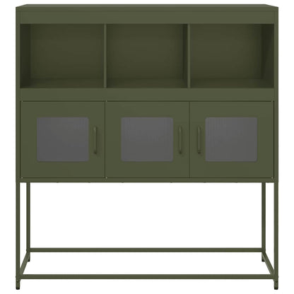 Credenza Verde Oliva 100,5x39x107 cm Acciaio Laminato a Freddo - homemem39