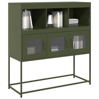 Credenza Verde Oliva 100,5x39x107 cm Acciaio Laminato a Freddo - homemem39