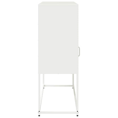 Credenza Bianca 100,5x39x107 cm in Acciaio Laminato a Freddo - homemem39