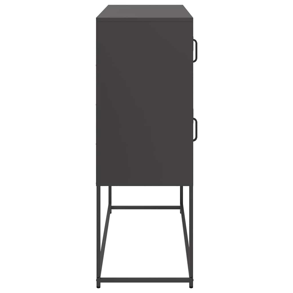 Credenza Nera 100,5x39x107 cm in Acciaio Laminato a Freddo - homemem39