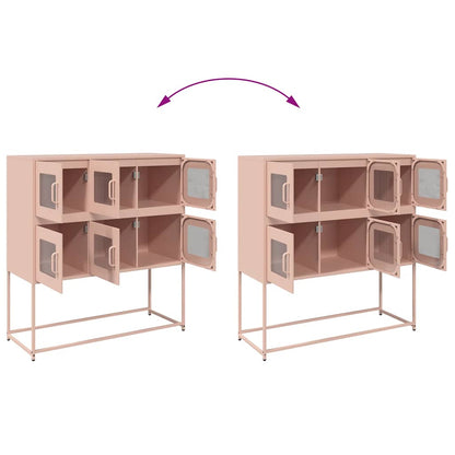 Credenza Rosa 100,5x39x107 cm in Acciaio Laminato a Freddo - homemem39