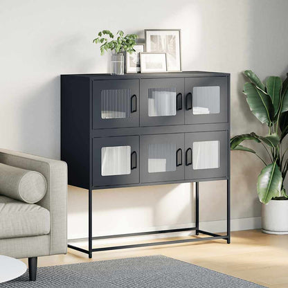 Credenza Antracite 100,5x39x107 cm in Acciaio Laminato a Freddo - homemem39