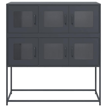 Credenza Antracite 100,5x39x107 cm in Acciaio Laminato a Freddo - homemem39