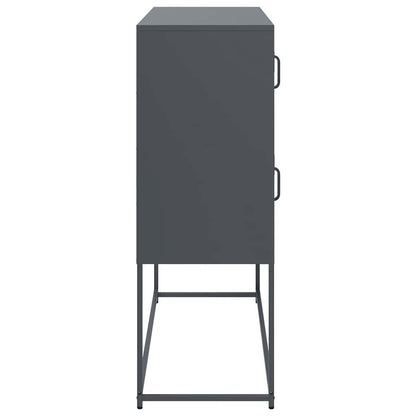 Credenza Antracite 100,5x39x107 cm in Acciaio Laminato a Freddo - homemem39