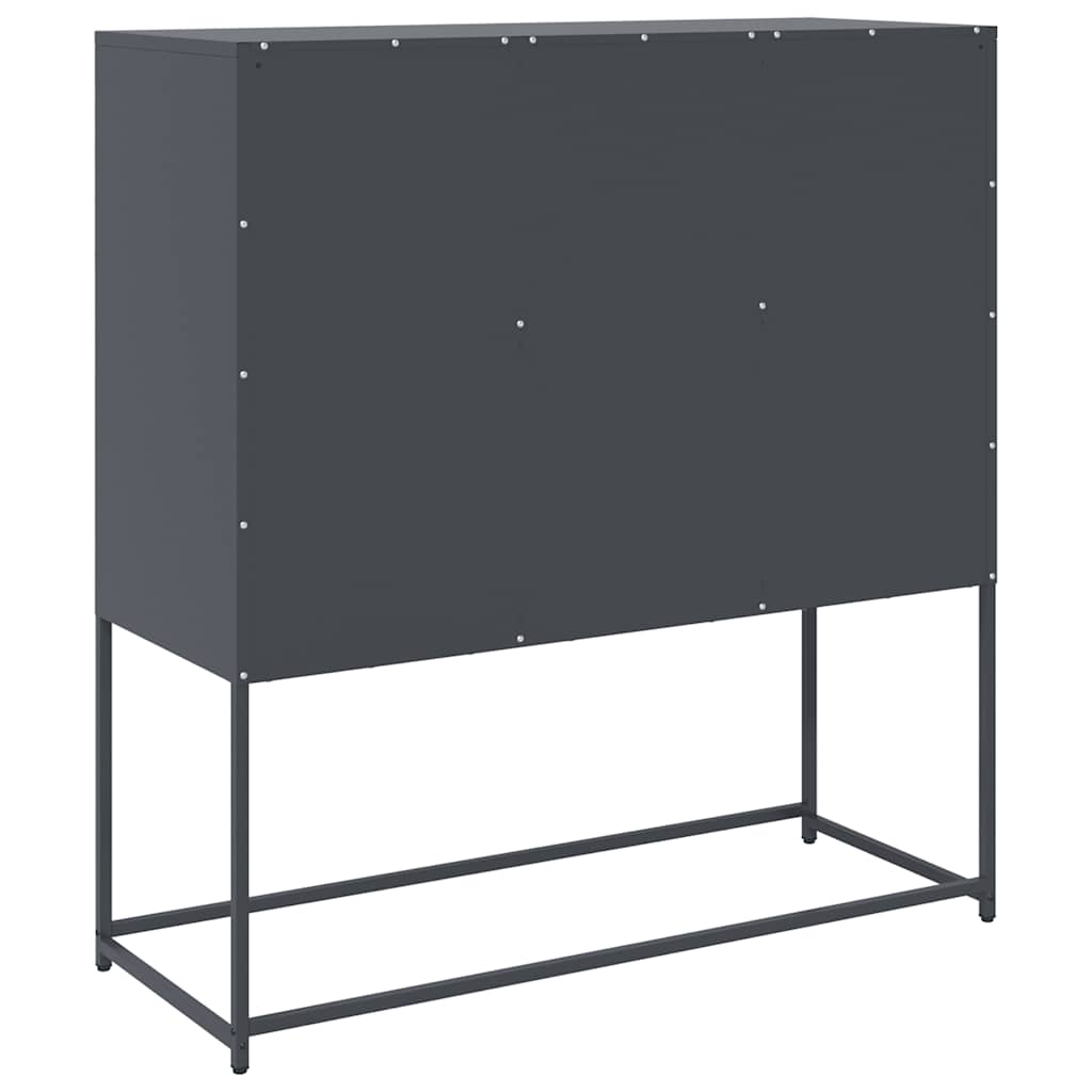 Credenza Antracite 100,5x39x107 cm in Acciaio Laminato a Freddo - homemem39