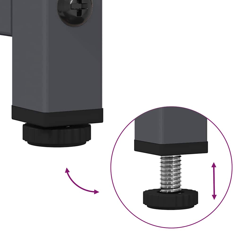 Credenza Antracite 100,5x39x107 cm in Acciaio Laminato a Freddo - homemem39