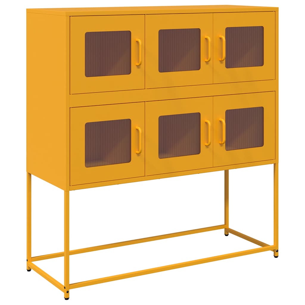 Credenza Giallo Senape 100,5x39x107cm Acciaio Laminato Freddo - homemem39