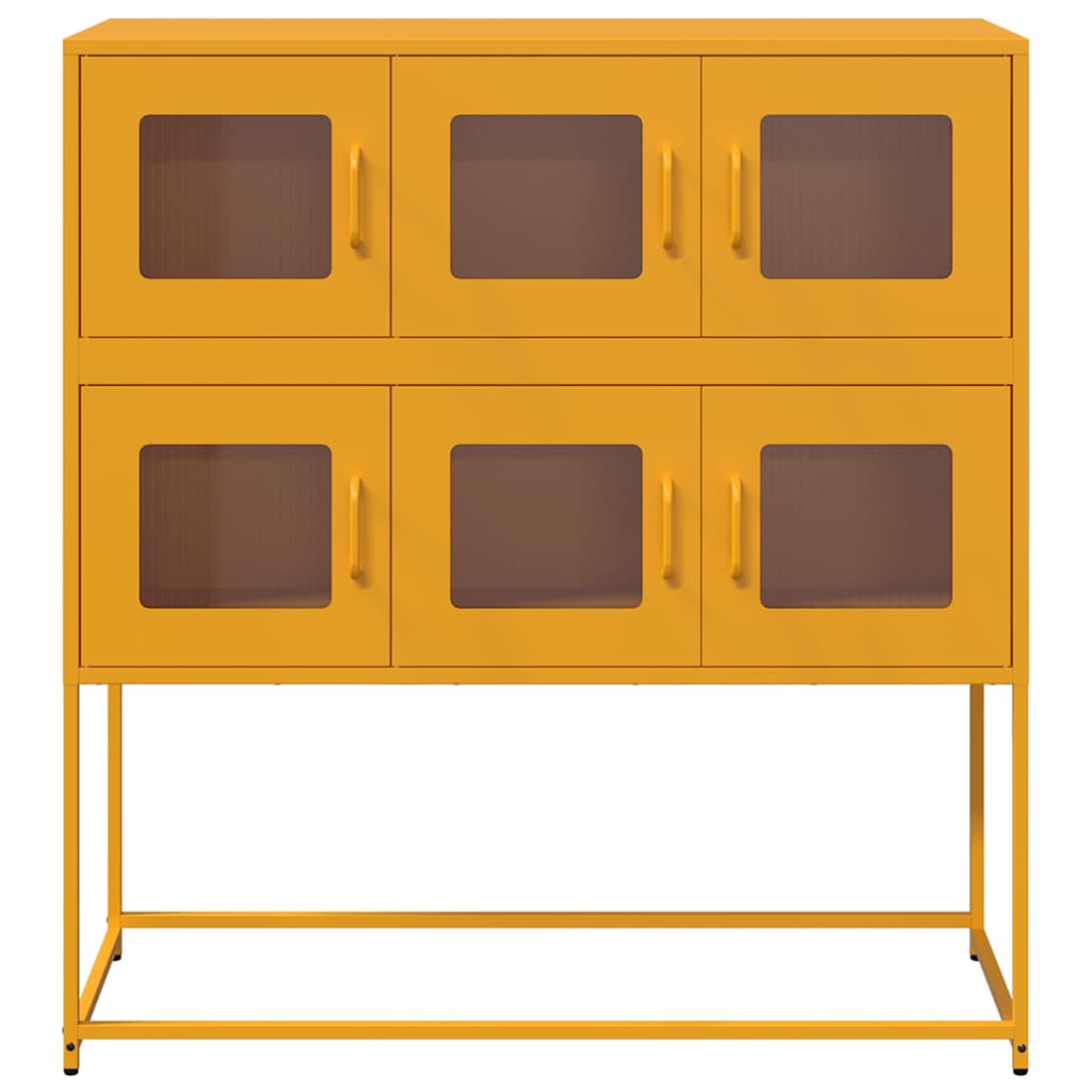 Credenza Giallo Senape 100,5x39x107cm Acciaio Laminato Freddo - homemem39