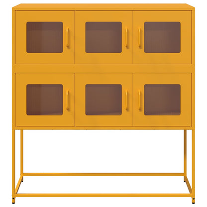 Credenza Giallo Senape 100,5x39x107cm Acciaio Laminato Freddo - homemem39