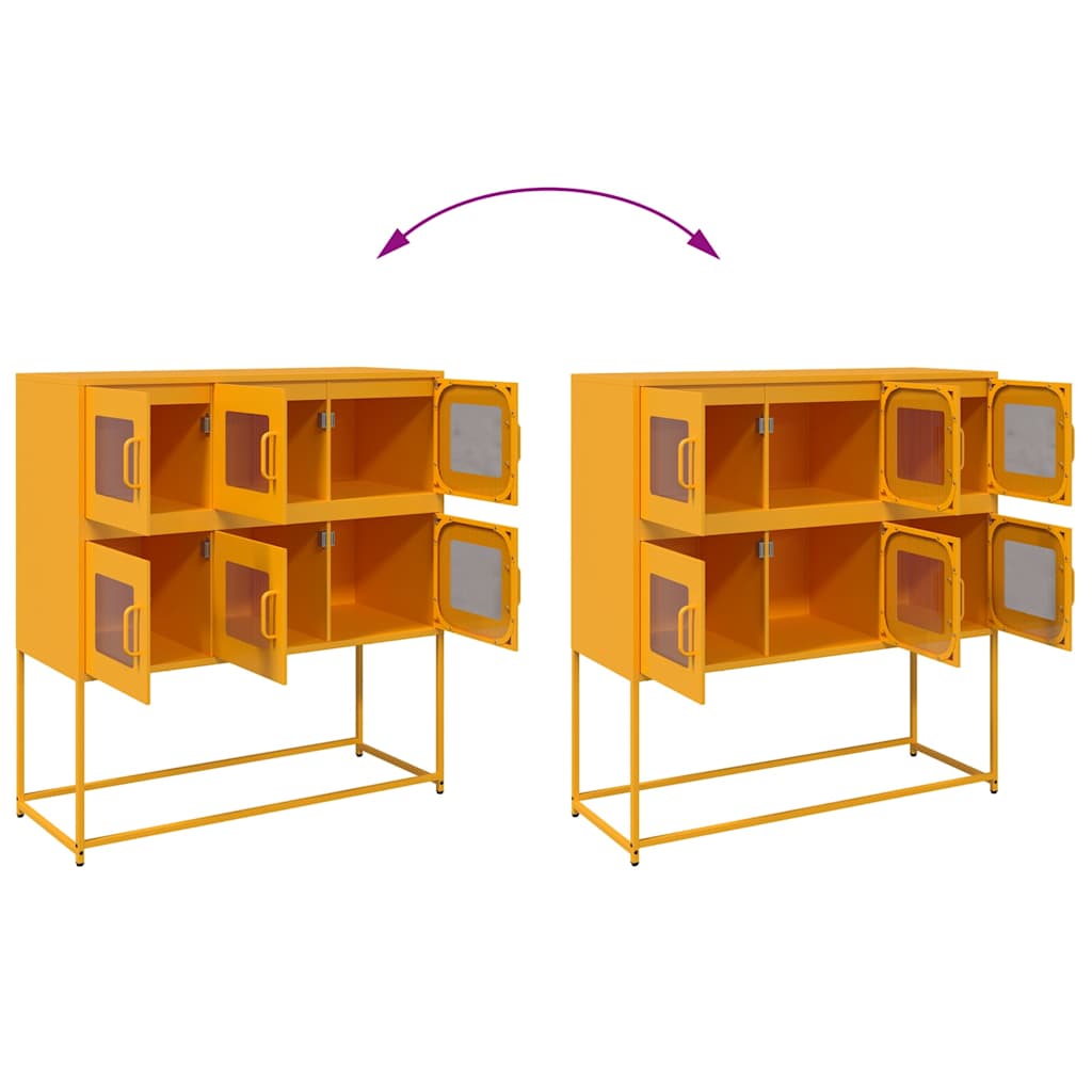 Credenza Giallo Senape 100,5x39x107cm Acciaio Laminato Freddo - homemem39